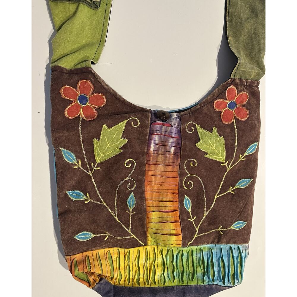 Rising International Shoulder Bag Multicolor Lightweight Flower Hippie Boho Chic